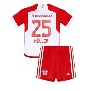 Bayern Munich Thomas Muller #25 Koszulka Podstawowych Dziecięca 2023-24 Krótki Rękaw (+ Krótkie spodenki)